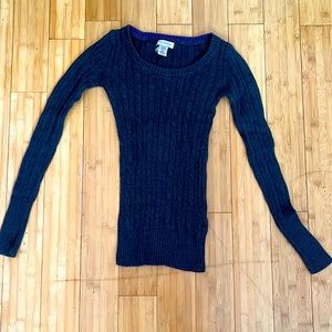 thrifted arizona dark grey knit sweater